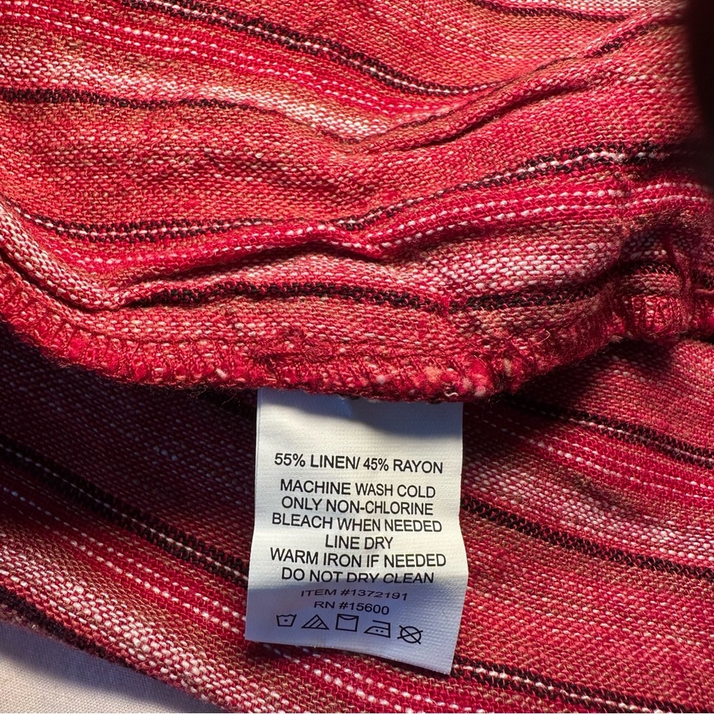 Briggs Women’s Striped Linen Blend Pull-On Shorts Red Size Large NWT - Picture 9 of 9